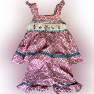 Pink and Blue Smocked Kids Matching Set